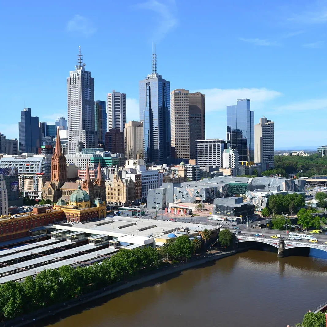 view-central-business-district-Melbourne-train-station